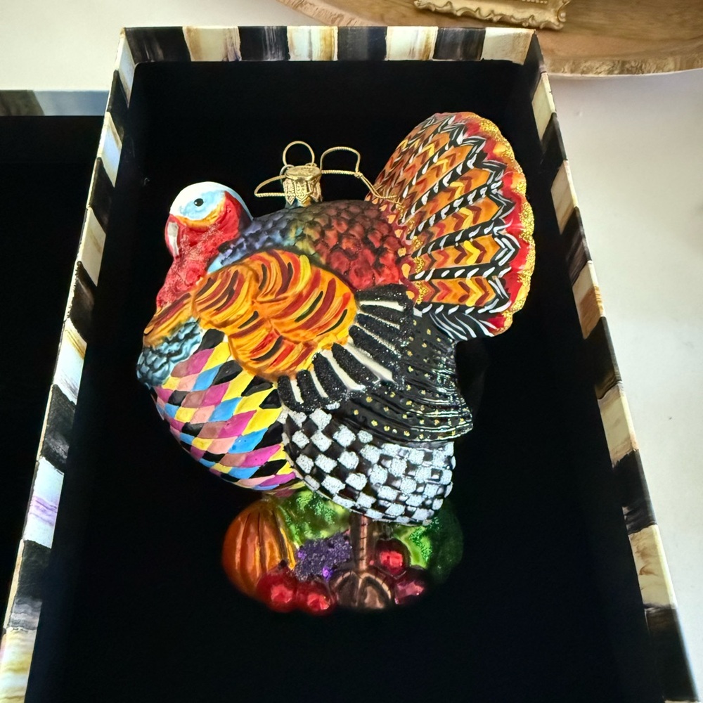 MacKenzie Childs Woodland Turkey Ornament In Box  53910-36